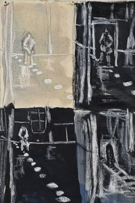Lot 33 - DAVID GILBERT (1928-2016); ink and colour wash,...