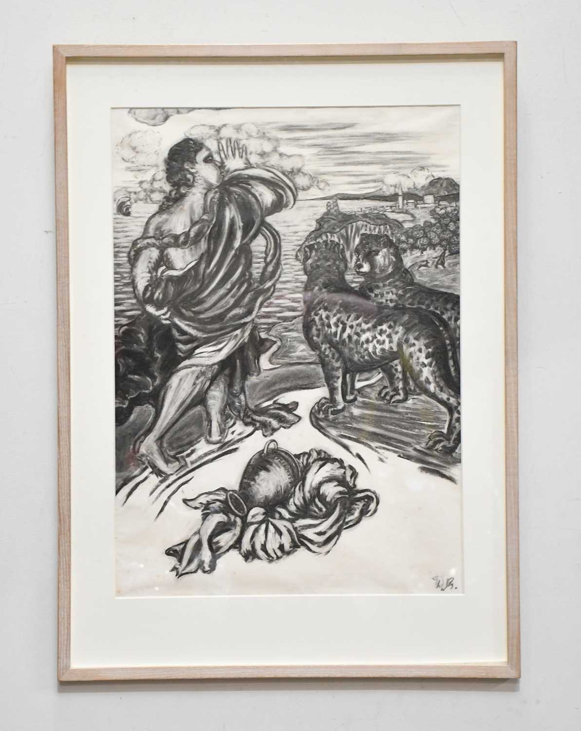 Lot 37 - DAVID GILBERT (1928-2016); charcoal and chalk,...