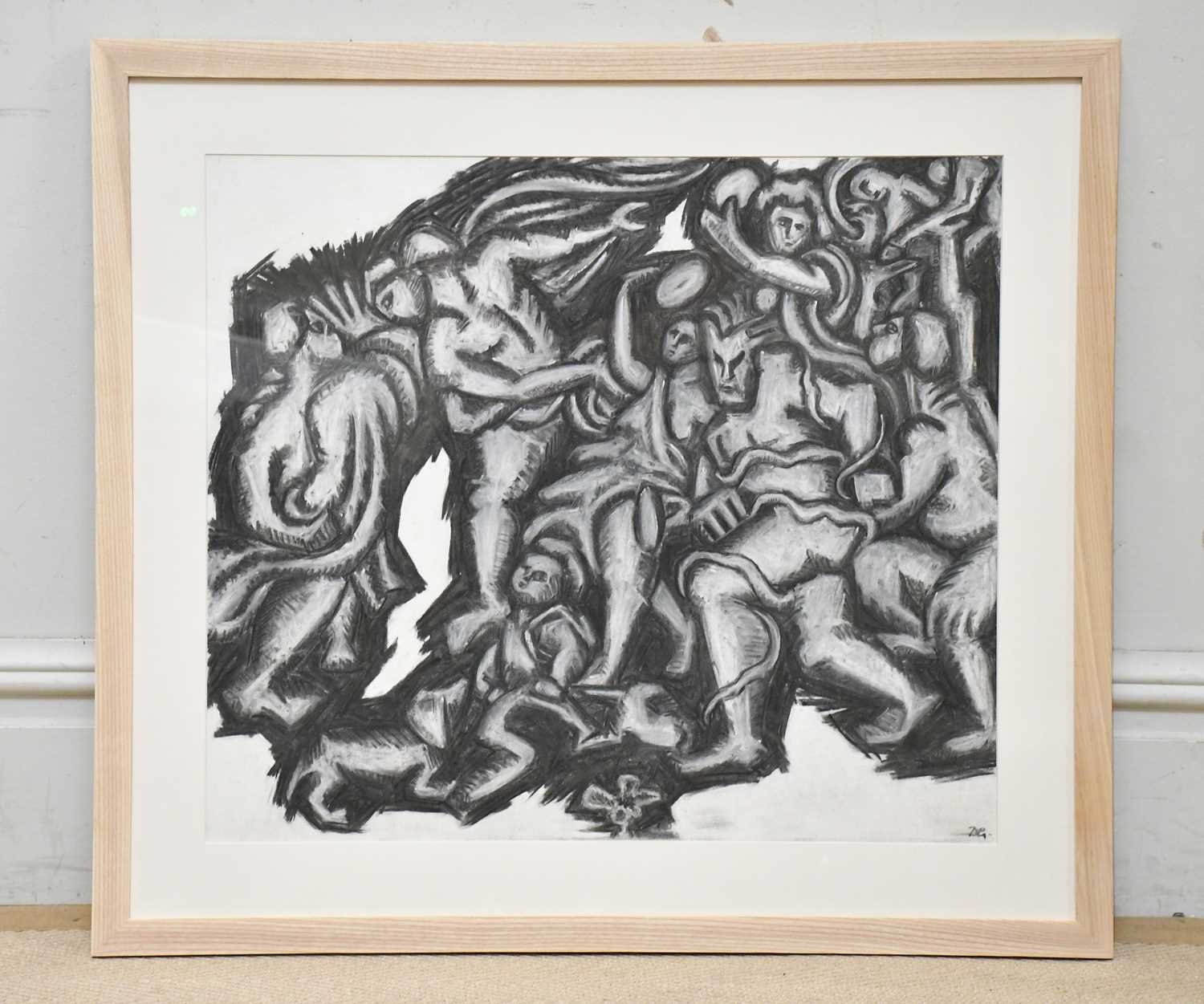 Lot 41 - DAVID GILBERT (1928-2016); charcoal and chalk,...