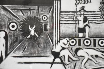 Lot 23 - DAVID GILBERT (1928-2016); charcoal and chalk,...