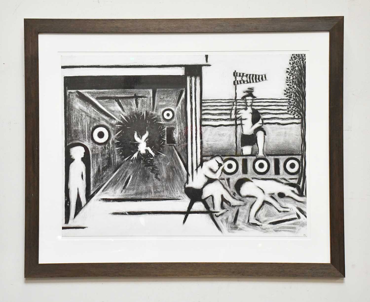 Lot 23 - DAVID GILBERT (1928-2016); charcoal and chalk,...