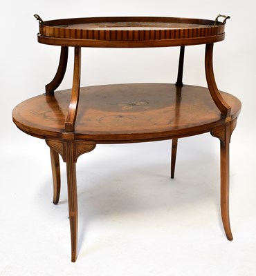 Lot 54 - An Edwardian marquetry inlaid satinwood...