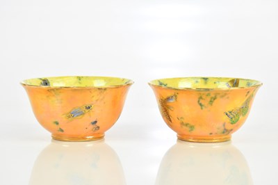 Lot 309 - AYNSLEY; a pair of Fairyland Butterfly lustre...