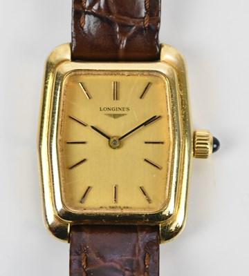 Lot 612 - LONGINES; a gentleman's 9ct gold cased...