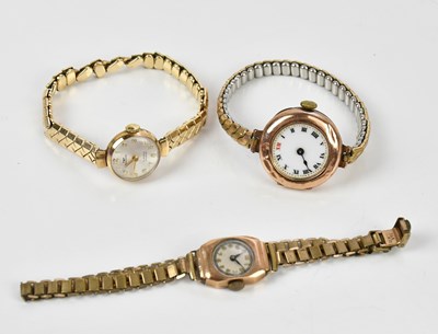 Lot 608 - Two early 20th century lady's 9ct gold cased...
