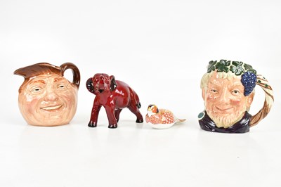 Lot 193 - ROYAL DOULTON; a flambé model of an elephant,...