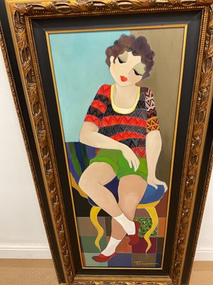 Lot 369 - ITZCHAK TARKAY (ISRAELI, 1935-2012); oil on...