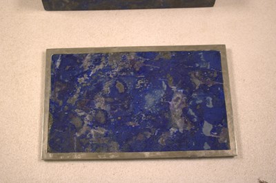 Lot 11 - An early 20th century lapis lazuli and white...