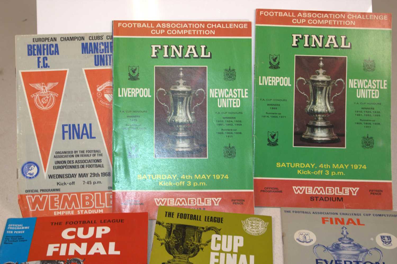 Lot 62 - FOOTBALL CUP FINALS; a group of ten programmes...