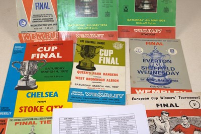 Lot 62 - FOOTBALL CUP FINALS; a group of ten programmes...