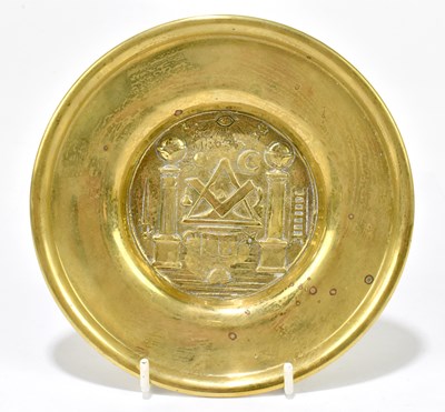 Lot 166 - An unusual brass Masonic bowl