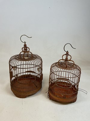 Lot 310 - An unusual Chinese carved sandalwood birdcage...