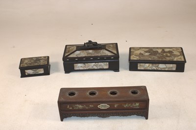 Lot 1176 - A Chinese rosewood mother of pearl inlaid...