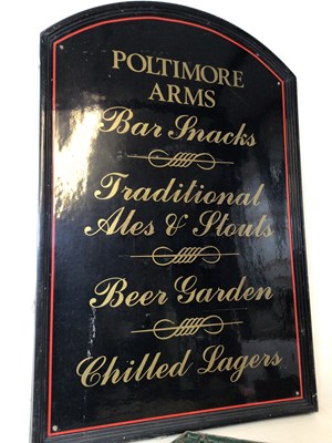 Lot 10 - A fibreglass pub sign 'Poltimore Arms', sold...