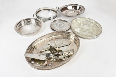 Lot 1440 - A small collection of silver plated items, to...
