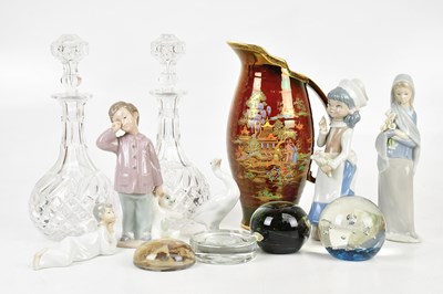 Lot 198 - CROWN DEVON; a jug decorated with a...