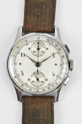 Lot 577 - A WWII gentleman's stainless steel wristwatch...