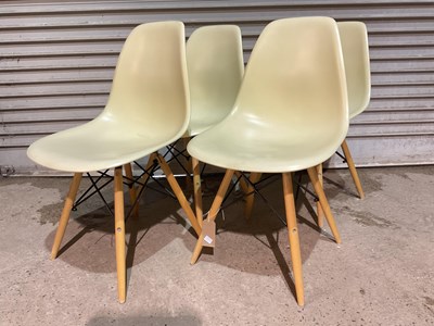 Lot 768 - A set of four mid century moulded chairs in...