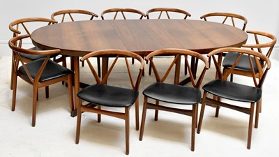 Lot 1001 - A Danish twin pedestal rosewood extending...