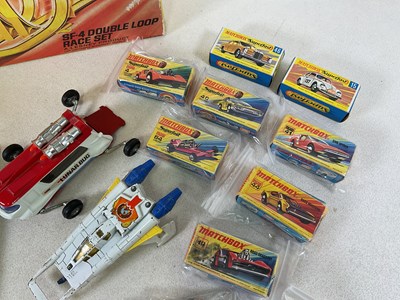 Lot 74 - MATCHBOX; a Double Loop Race set with twelve...