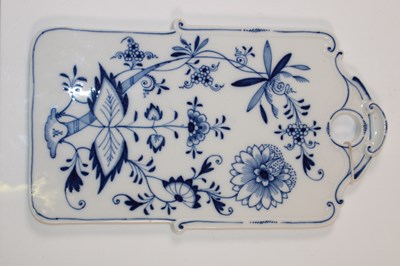 Lot 1141 - MEISSEN; a circa 1900 onion pattern butter...