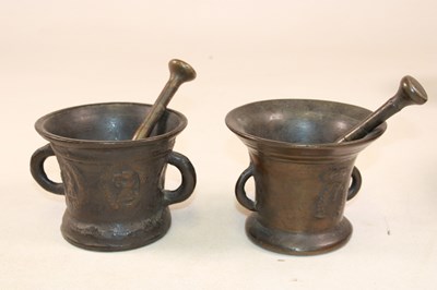 Lot 1120 - Two 17th/18th century bronze mortars with...