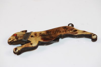 Lot 1055 - A rare 18th century carved horn pocket knife...