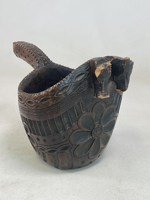 Lot 22 - A 19th century Norwegian large carved wooden...
