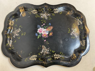 Lot 73 - A Victorian painted and gilt heightened shaped...