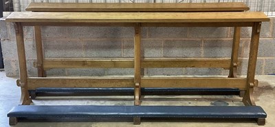 Lot 754 - A pair of 20th century oak church kneelers...