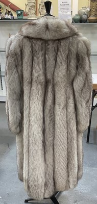 Lot 436 - A vintage full length silver fox fur coat.