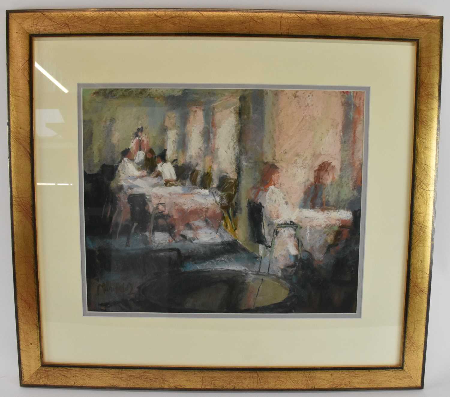 Lot 218 - DEBRA MANIFOLD (1961-2002); pastel, 'Teatime,...