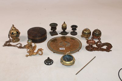 Lot 1173 - A group of interesting Asian metalware,...
