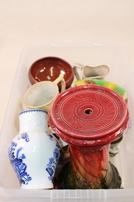 Lot 1144 - A collection of ceramics, including a majolica...