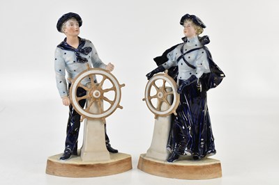Lot 149 - A pair of late 19th century painted Parian...