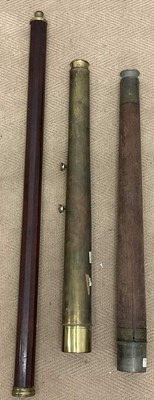 Lot 1110 - A large brass single draw telescope, PATT....