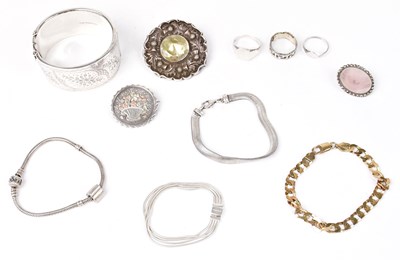Lot 1507 - A collection of silver jewellery, comprising a...
