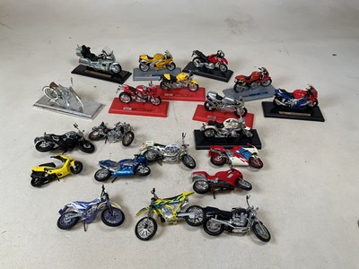 Lot 158 - A group of twenty diecast models of motorcycles.