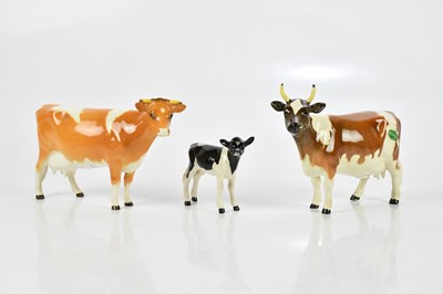 Lot 2499 - BESWICK; an Ayrshire cow, numbered 1350, a...