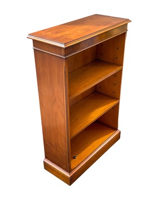 Lot 2231 - A reproduction yew wood bookcase, height 91cm,...