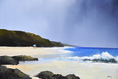 Lot 594 - BARRY HILTON; oil on canvas, 'Sand Party',...