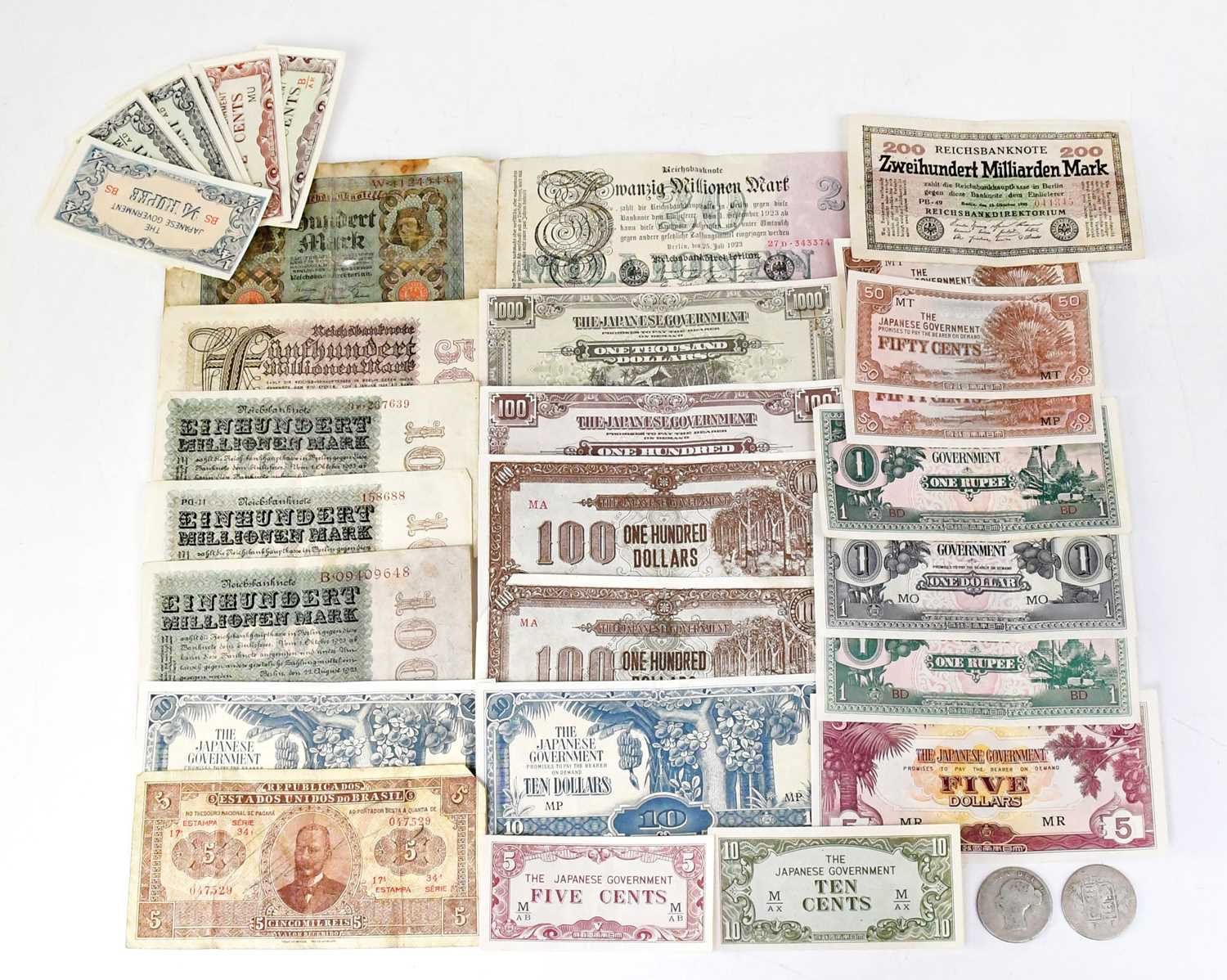 Lot 1009 - A collection of World banknotes to include The...