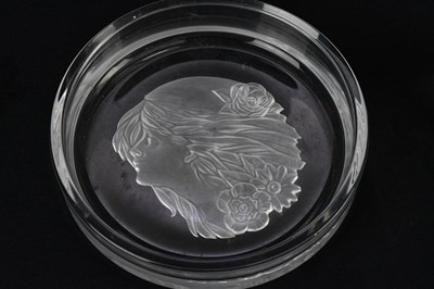 Lot 262 - LALIQUE FRANCE; a frosted glass figure, 'Le...