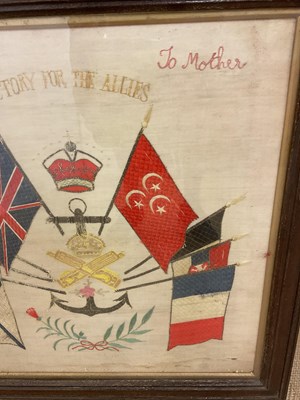Lot 56 - A WWI Naval sampler, titled Victory for the...