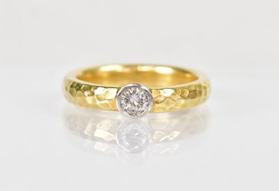 Lot 1263 - An 18ct yellow gold solitaire diamond ring set...