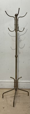 Lot 1102 - A decorative brass coat/hat stand, height 180cm.