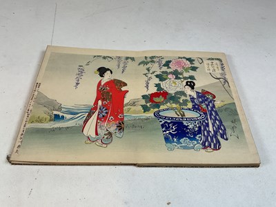 Lot 321 - A fold-out linen bound hand painted book