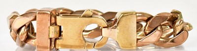 Lot 1411 - A substantial 9ct yellow gold flat curb link...