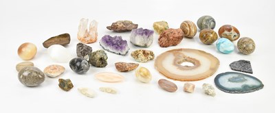 Lot 1486 - MINERAL SPECIMEN; a collection of cut and...