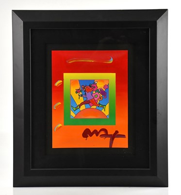 Lot 153 - PETER MAX (1937-2003); oil 'Flower Jumper Over...